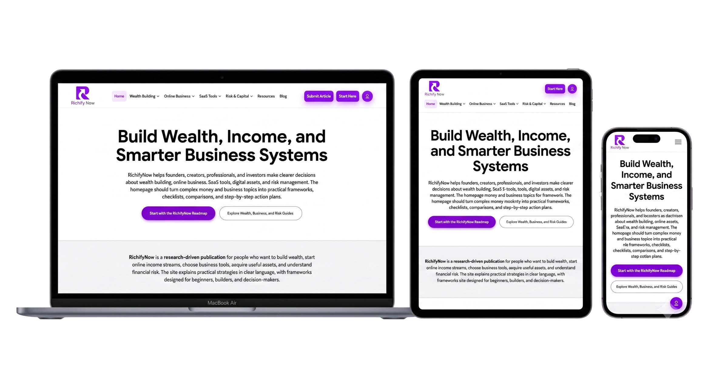 RichifyNow digital publication shown across devices
