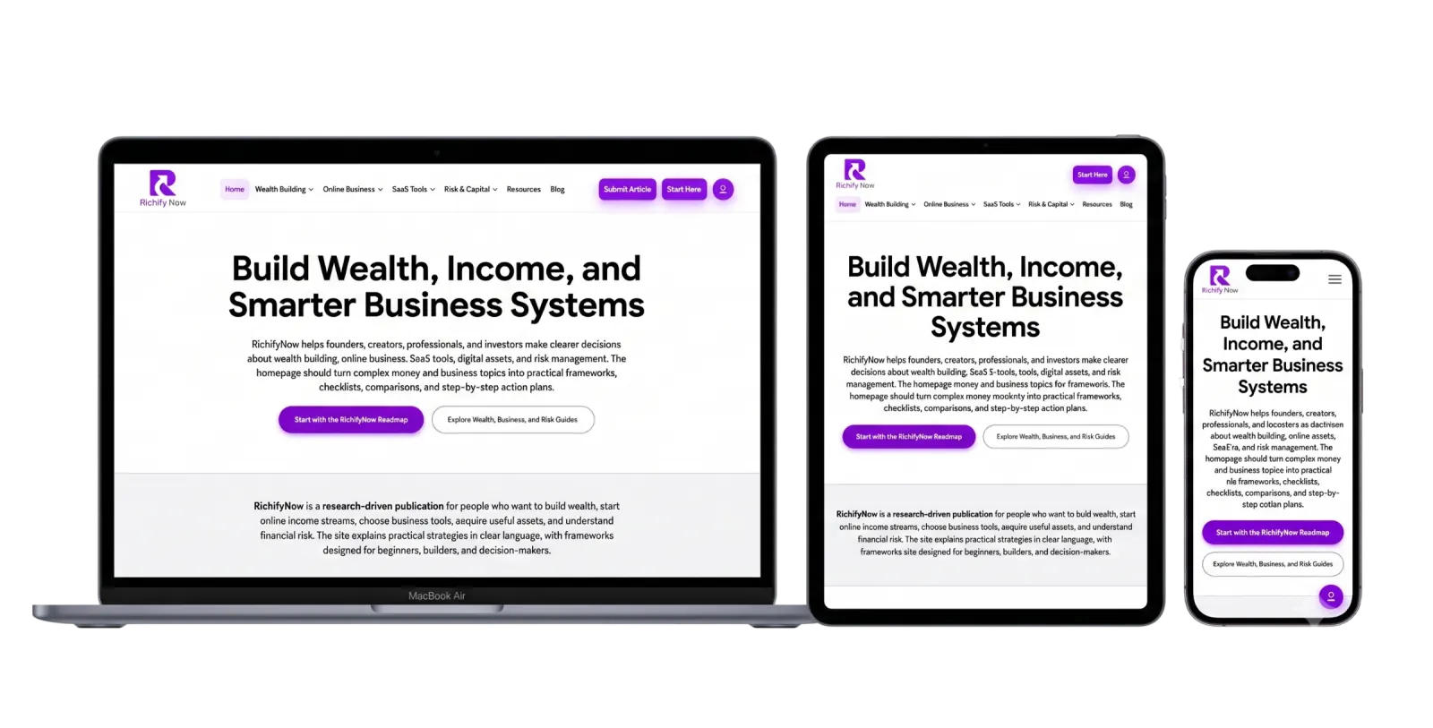 RichifyNow digital publication shown across devices