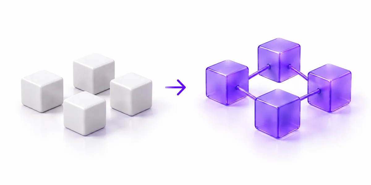 Separate blocks becoming a connected system