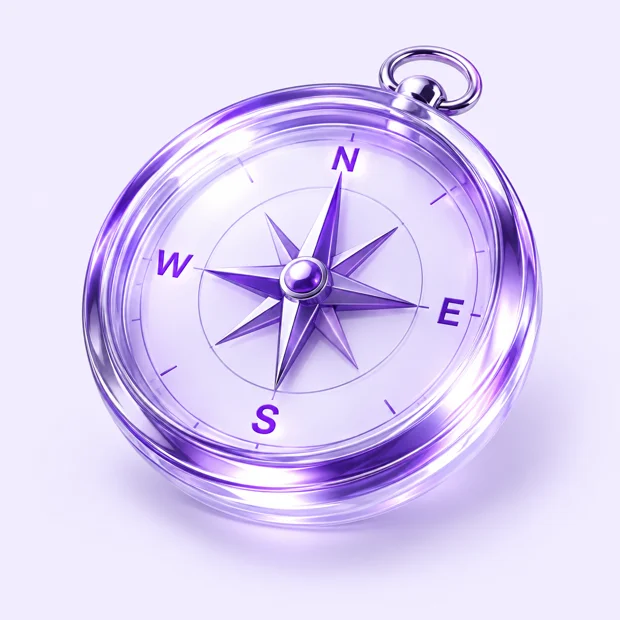 Illustration of a glass compass